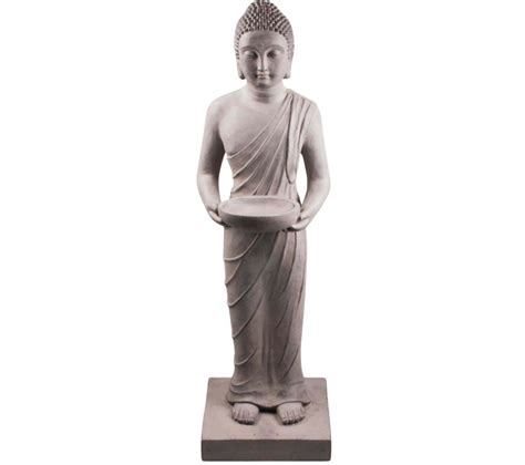 Bouddha Debout En Fibres 30 X 26 X 102 Cm Gris Objet de décoration