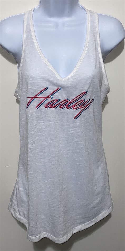 Harley Davidson Womens Med White Tank Top Barnett El Gem