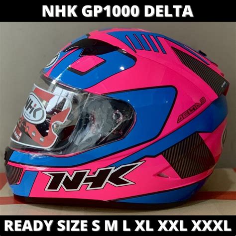 Jual Helm NHK GP 1000 GP1000 Delta Pink Fluo Glossy Double Visor Full