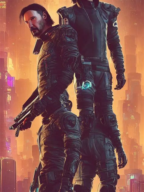 A Cyberpunk 2077 Wedding Couple Portrait Of Keanu Stable Diffusion