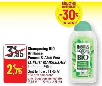 Promo Shampooing Bio Brillance Pomme Alo V Ra Le Petit Marseillais