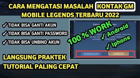 Cara Mengatasi Kontak Gm Mobile Legends Cara Mengatasi Tidak