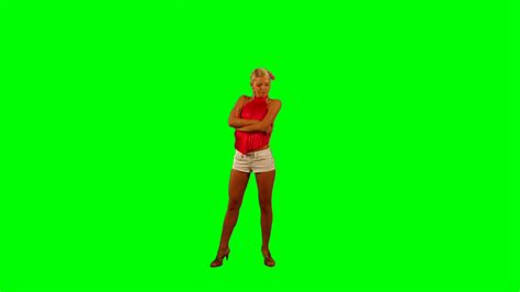 Fashion Model Posing Against Green Screen Stock Footage Sbv 300853921