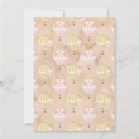 Gold And Pink Hot Air Balloon Baby Shower Invitation Zazzle