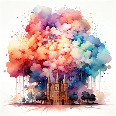 Premium Ai Image Watercolor New Year Fireworks Illustration Generative Ai