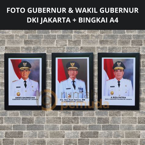 Jual Foto Gubernur Wakil Gubernur Dan Garuda Pancasila Bingkai A4