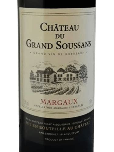 Ch Teau Du Grand Soussans Margaux Vivino Us