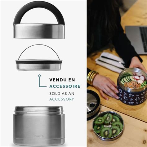 Bo Te Repas Isotherme Double Paroi En Inox Qwetch Ml Hanami Bleu