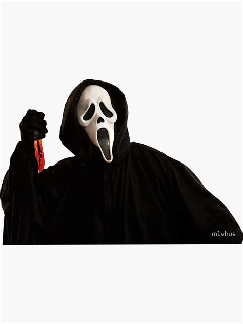 Ghostface From Scream Cartoony Style Sticker By M Vhus Redbubble