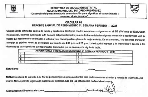 Circular Colegio Manuel Del Socorro Rodr Guez Ied