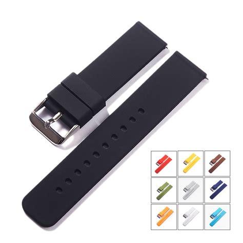 Silicone Strap Quick Release Watch Strap 18mm 20mm 22mm 24mm Waterproof Soft Rubber Smart Watch