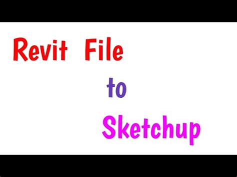 How To Convert REVIT File Into SKETCHUP Tamil Tutorials CAD TST