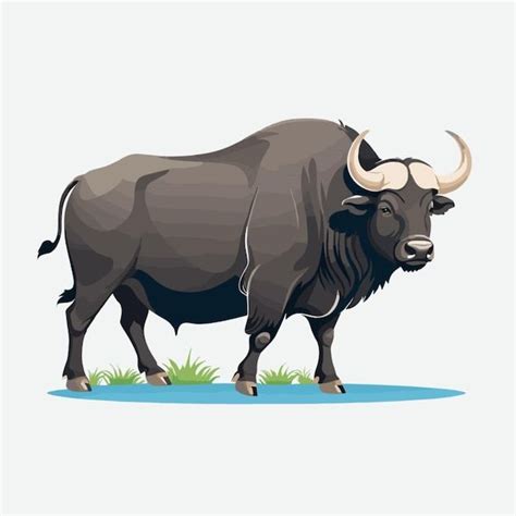 Premium Vector Water Buffalo Vector On White Background In