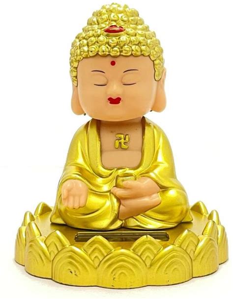 Mubco Buddha Monk Solar Powered Model Head Shaking Car Home