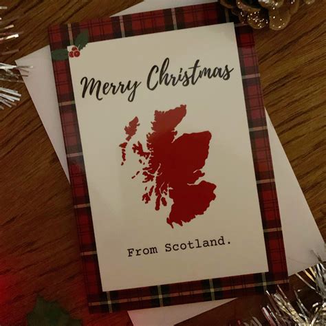 8 Pack Scotland Map Christmas Card Etsy