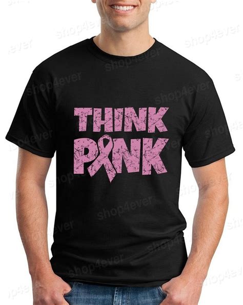 Think Pink T Shirt Breast Cancer Awareness Ribbon Shirts Ebay