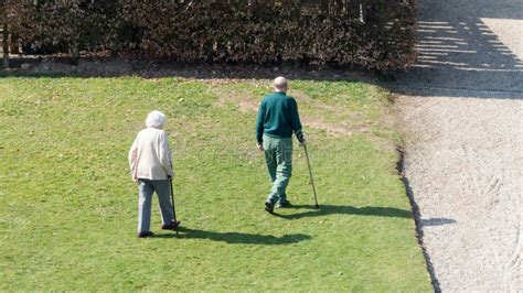 Old Couple Walking in the Park Editorial Stock Photo - Image of care ...