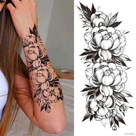 Temporary Tattoos 100 Piece Lot Black Flower Rose Waterproof Sticker