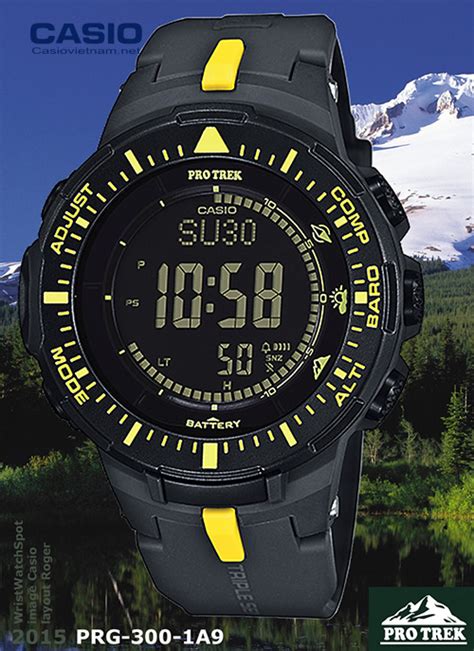 Đồng Hồ Casio Protrek PRG 300 1A9DR Nam Dây Nhựa Pin Năng Lượng