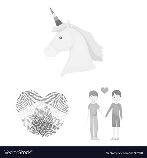 Gay And Lesbian Monochrome Icons In Set Collection