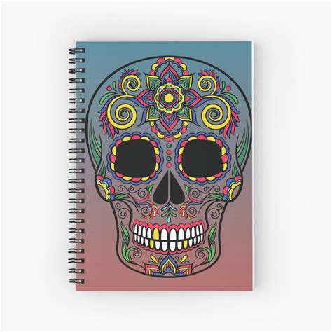 Sugar Skull Spiral Notebook By Anastase Van Ker Sugar Skull Drawing