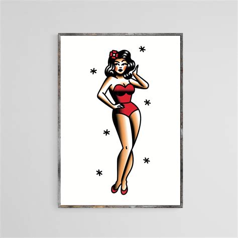 Rockabilly Pin Up Tattoo Flash