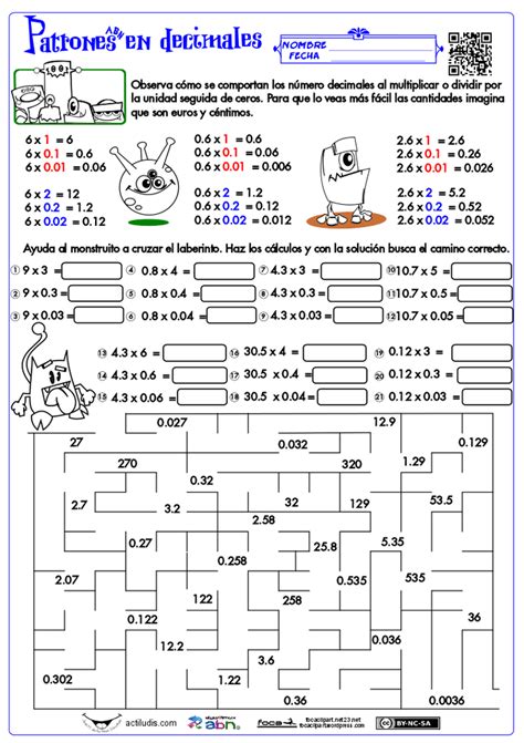 Patrones Con Decimales Ii Actiludis Artofit