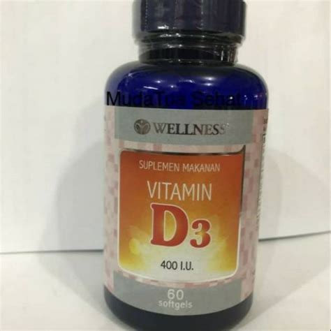 Jual WELLNESS VITAMIN D3 VIT 400 IU 400IU I U 60 KAPSUL Shopee Indonesia