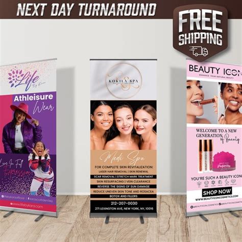 Retractable Banner Custom Roll Up Banner Stand Pop Up Banner Etsy