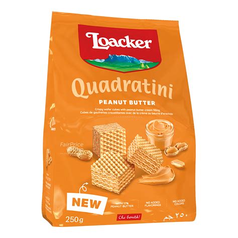 Loacker Quadratini Crispy Wafers Peanut Butter NTUC FairPrice