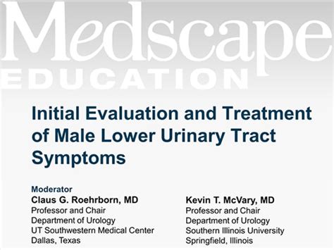 Initial Evaluation And Treatment Of Male Lower Urinary Tract Symptoms