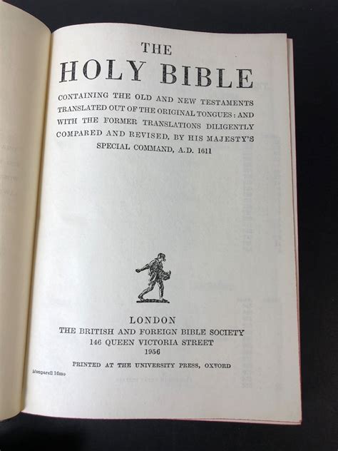 Holy Bible Old And New Testament The British And Foreign Bible