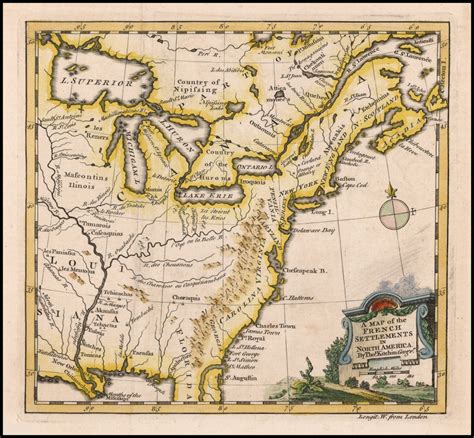 A Map Of The French Settlements In North America By Thos Kitchin