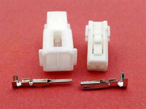 2 Way White Wiring Loom Harness Connector Set