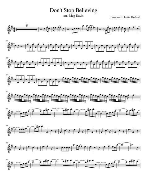 Don T Stop Believing Sheet Music For Saxophone Alto Solo