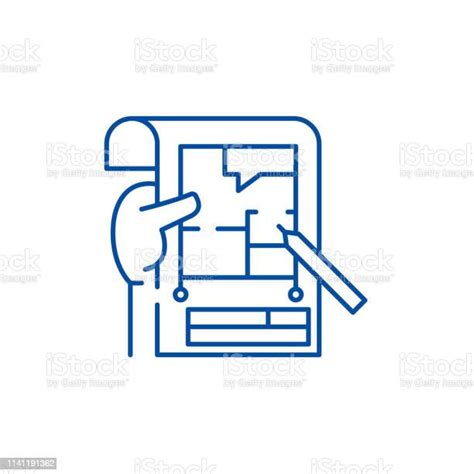 계획 라인 아이콘 개념입니다 평면 벡터 기호 기호 개요 그림을 계획 합니다 개념에 대한 스톡 벡터 아트 및 기타 이미지 개념