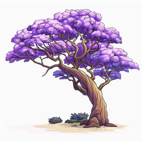 Dibujos Animados De Rboles De Jacaranda Aislados Sobre Un Fondo Blanco