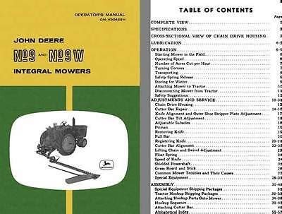 John Deere John Deere No 9 No 9W Integral Mowers Operator S Manual