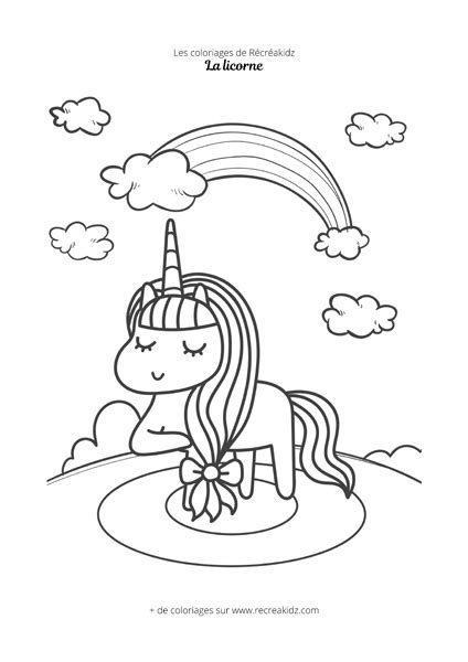 Coloriage Licorne Arc En Ciel Imprimer En Pdf Dessin De Licorne Arc