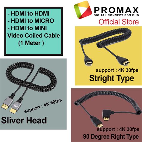 Hdmi To Hdmi Mini Hdmi Micro Hdmi To Hdmi 90 Degree Angled Adapter Spring Cable 4k 30fps 4k