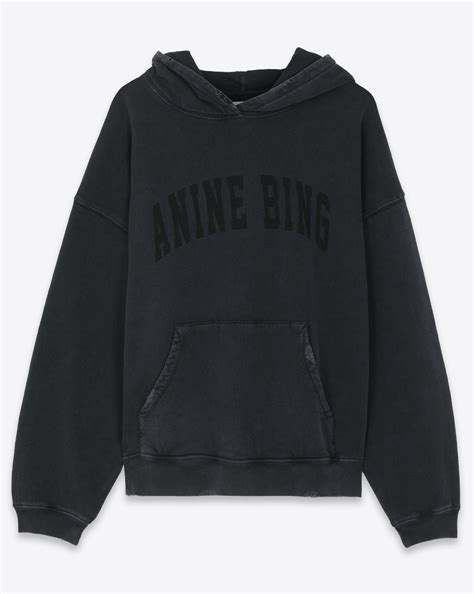 Anine Bing Harvey Sweatshirt – Dark Washed Black