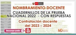 Cuadernillos de Evaluación 2022 Preguntas y Respuestas Nombramiento