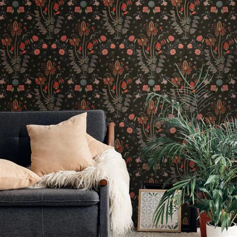 Gypsy By Mind The Gap Anthracite Mural Wallpaper Direct