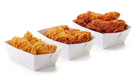 Fried Breaded Chicken In White Cardboard Boxes Stock Photo Image Of