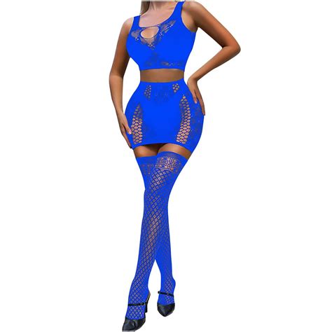 Odeerbi Women S Lingerie Bodysuit Set Valentine S Day Sexy Lingerie Fishnet Seamless Mesh