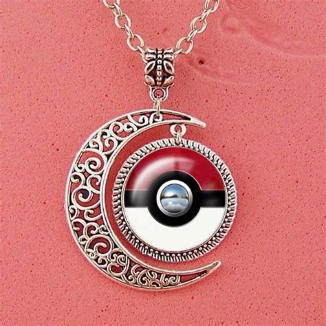 New Arrival Pokemon Pokeball necklace Pokemon necklace Moon necklace M ...