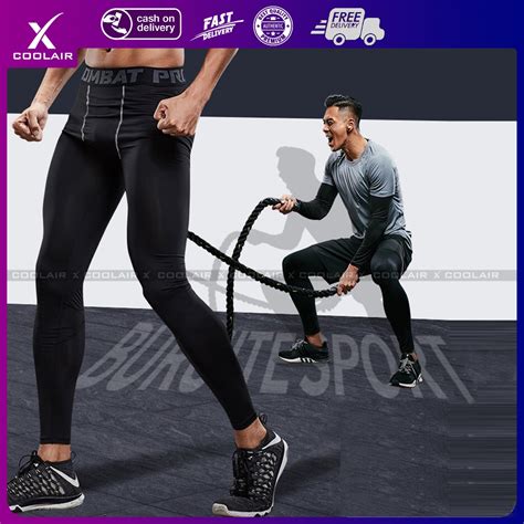 Mens Mens Compression Dry Cool Sports Cropped Tights Pants Baselayer