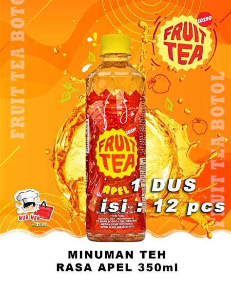 Jual Sosro Fruit Tea Minuman Botol APEL 350 Ml Pet 12 Pcs Di