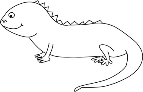 Black and White Iguana Clip Art - Black and White Iguana Image