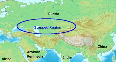 Steppes Of Central Asia Map - Cities And Towns Map